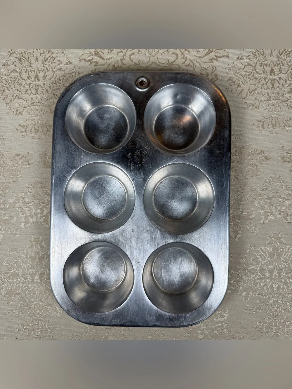 Vintage Wear-Ever Aluminum 6-Cup Muffin Pan - USA